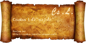Csaba László névjegykártya