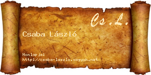 Csaba László névjegykártya
